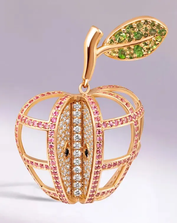 Fullord Eden Apple earring detail showing negative space and light