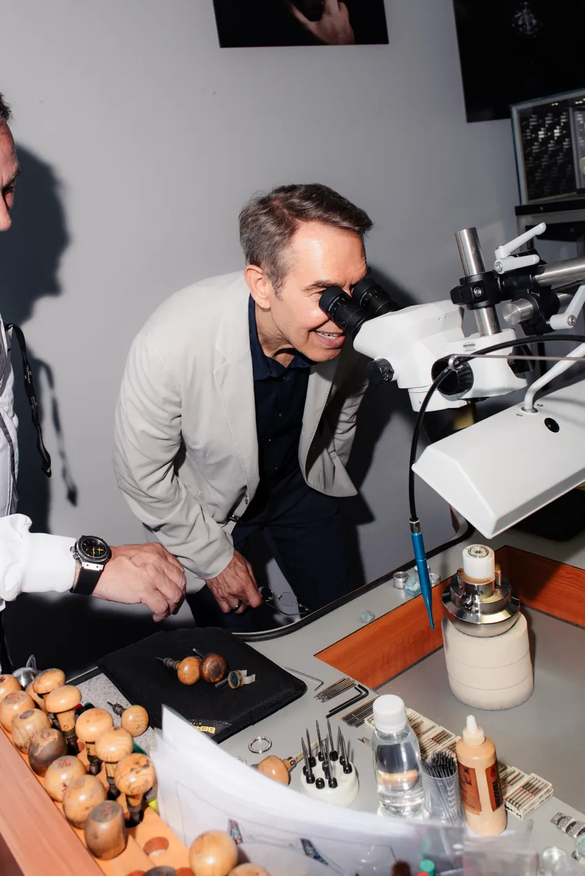 Hublot Big Bang watch detail alongside Jeff Koons artwork reference