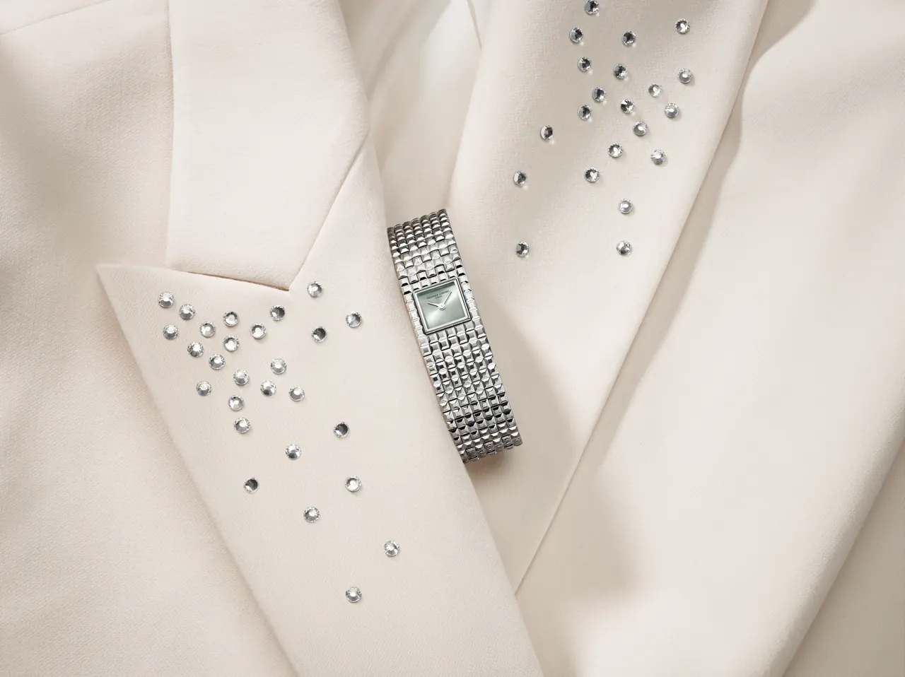 Frederique Constant Classics Manchette gold-tone watch with Clou de Paris pyramidal links