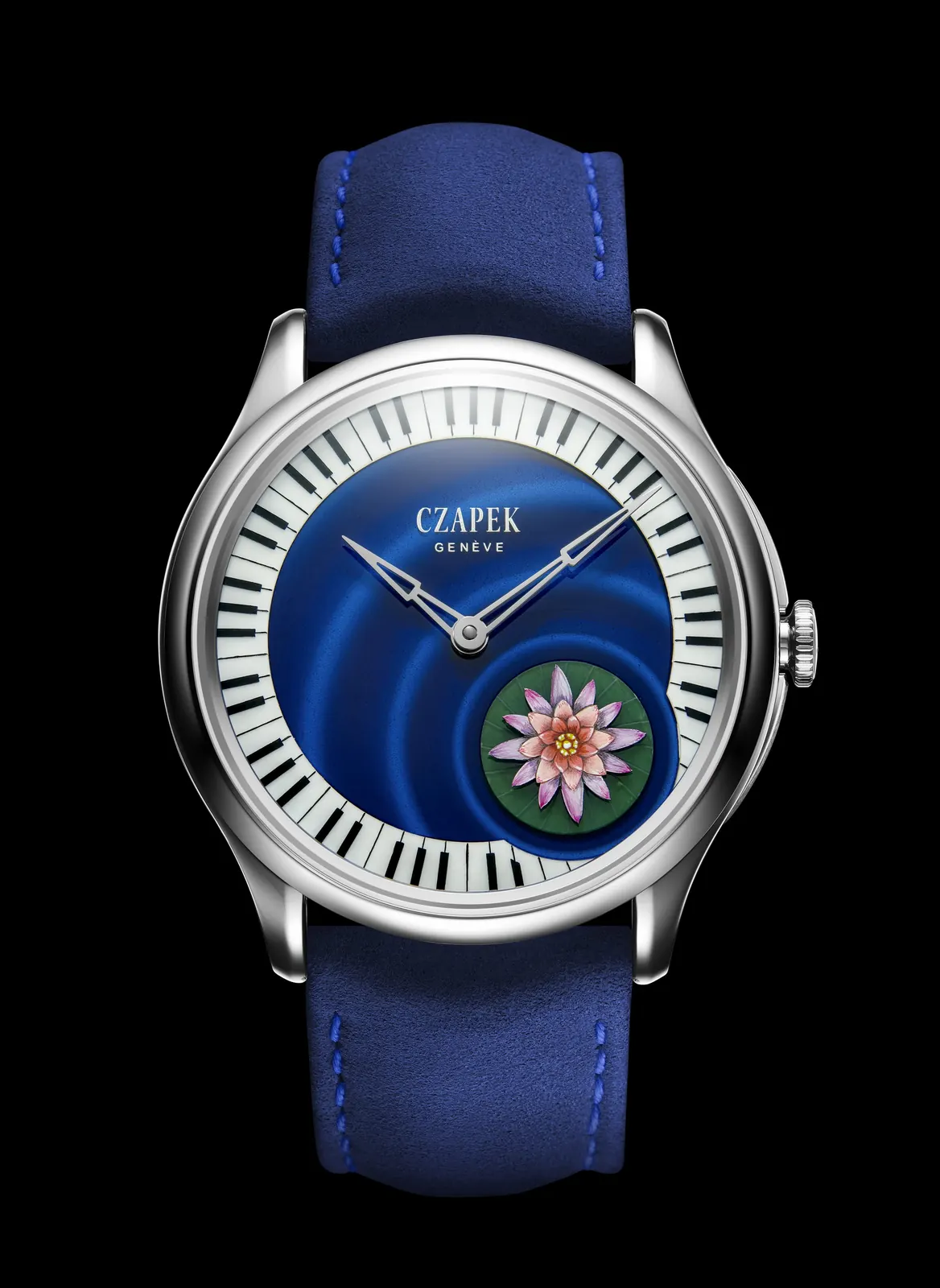 Czapek Calibre SXH5.1 micro-rotor movement visible through sapphire caseback