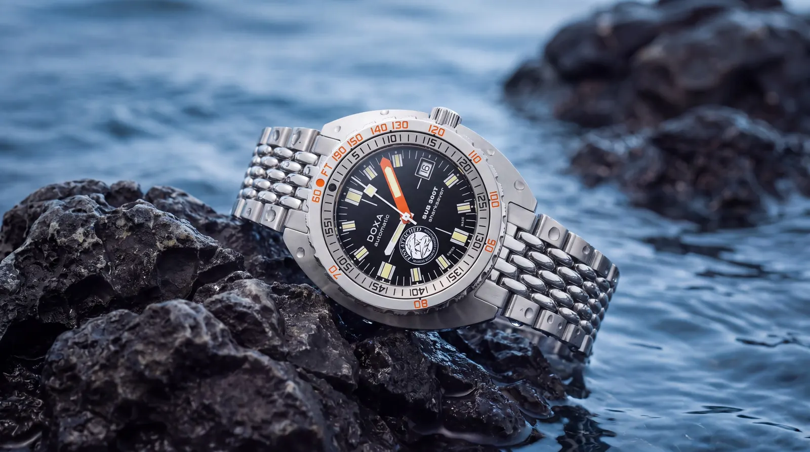 DOXA SUB 300T Fins Attached engraved caseback inscribed 1 of 1 and October 10 2026 Gala date