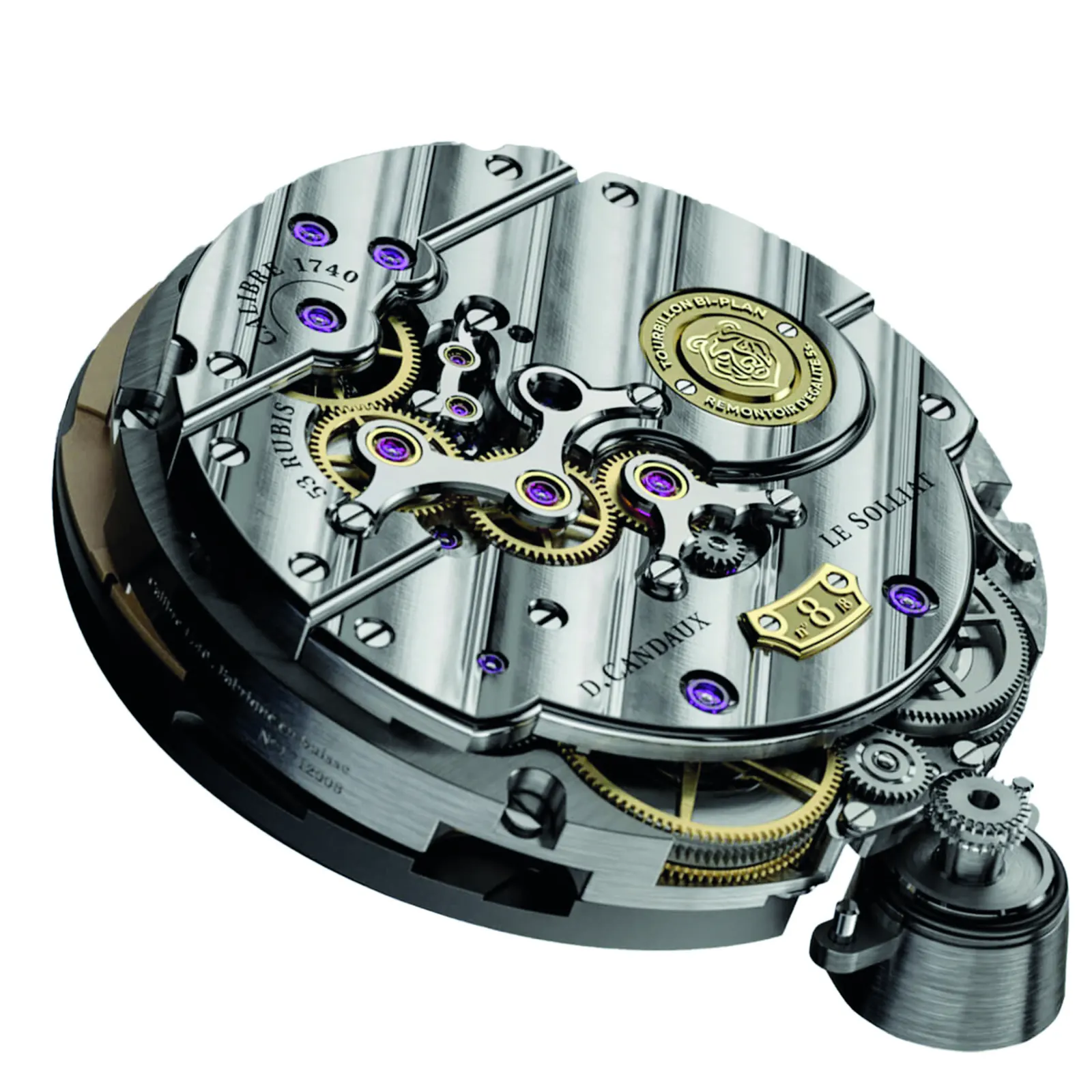 David Candaux DC6 Wildfire H74 calibre movement with cascading titanium bridges