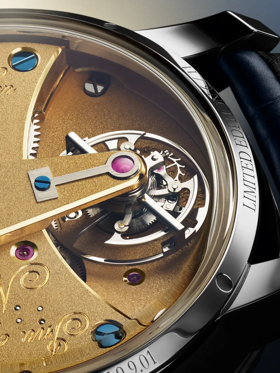 Arnold & Son Constant Force Tourbillon 11 Platinum Edition on midnight blue alligator strap