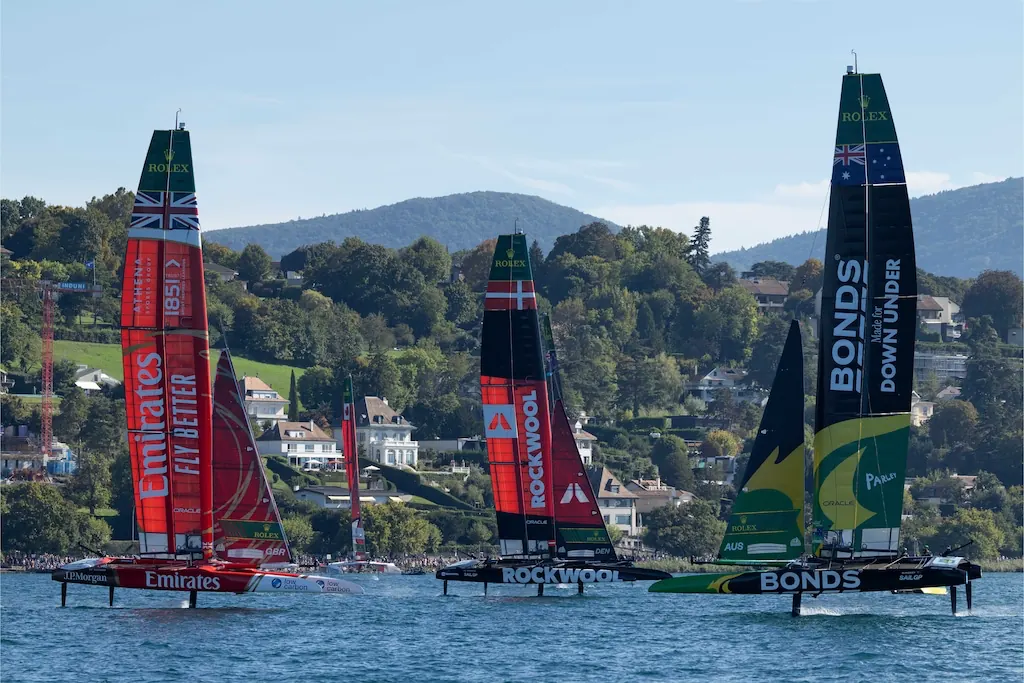 Tom Slingsby driver for BONDS Flying Roos SailGP Team leading the 2026 championship standings