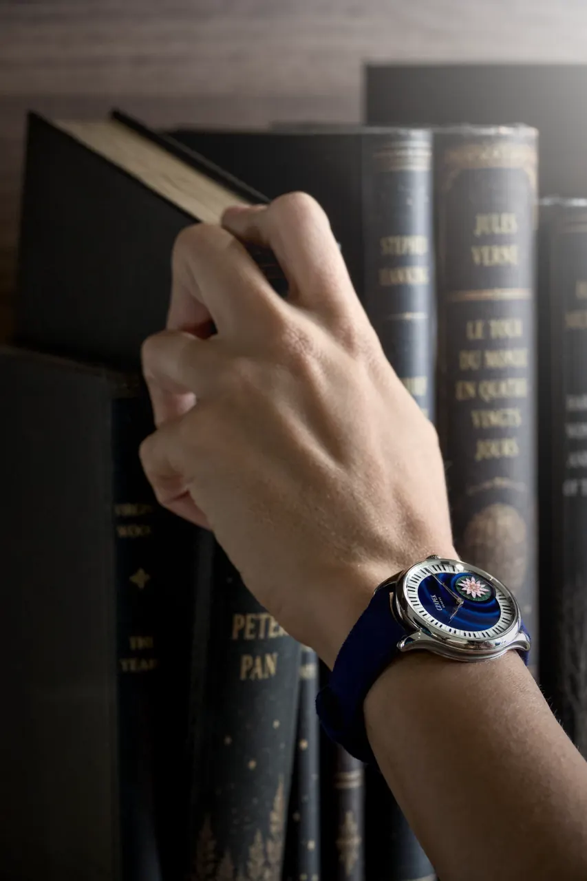 Czapek Promenade L'Écume des Jours 38mm stainless steel case on dark blue nubuck strap