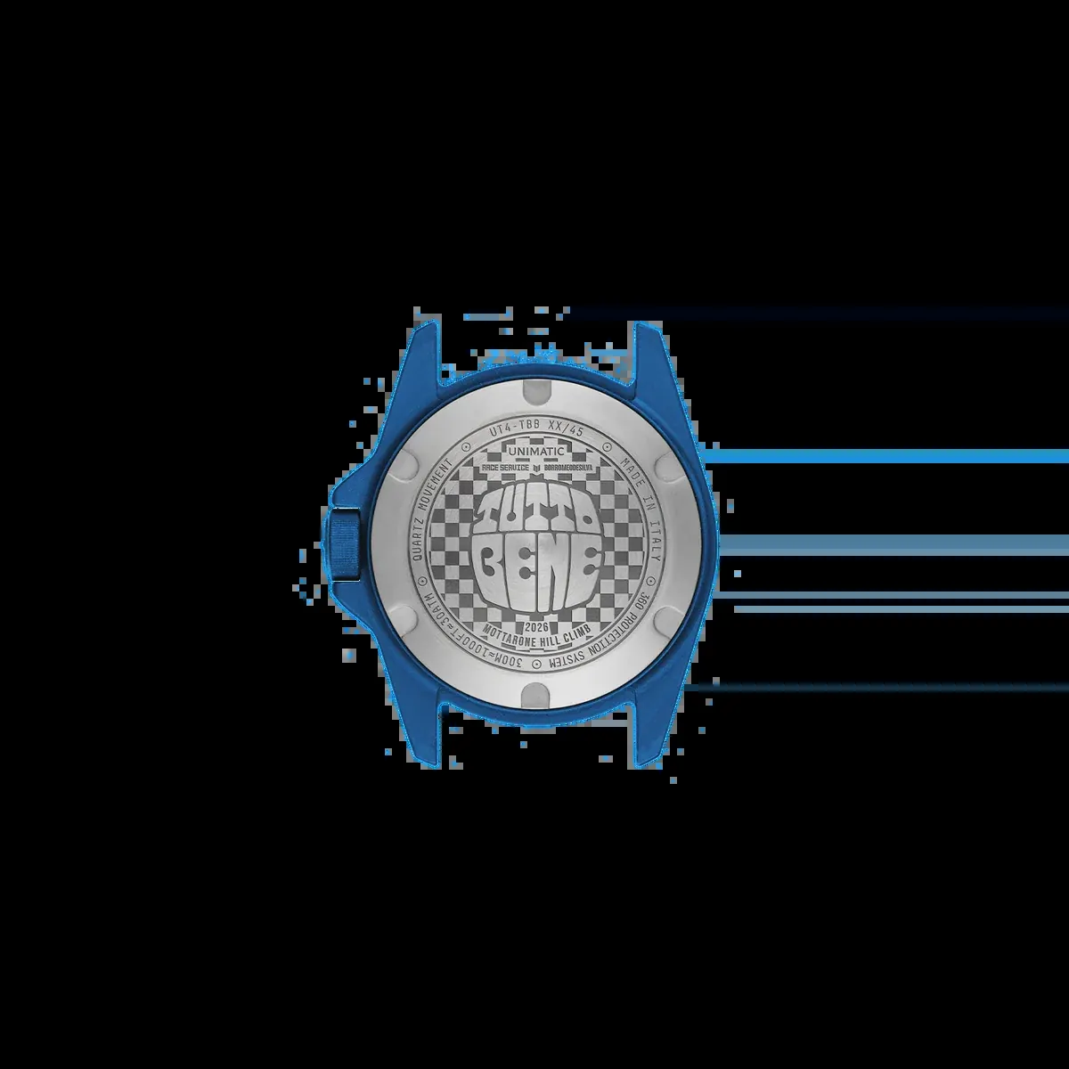 UNILIGHT Modello Quattro UT4-TBB on strap, wrist perspective