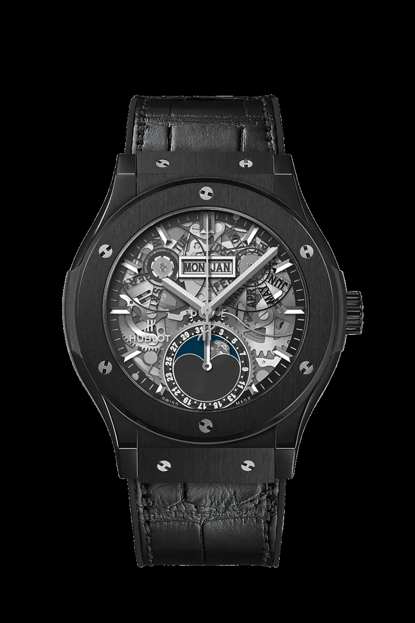 Gerran Howell wearing the Hublot Classic Fusion Chronograph King Gold 42mm at the 2026 Emmy Awards