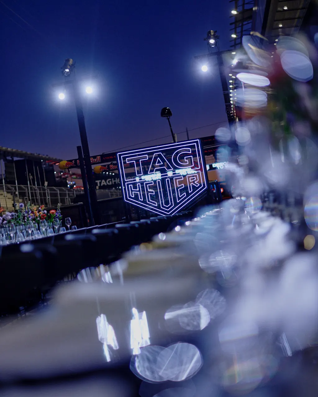 TAG Heuer Monaco Chronograph and Monaco Evergraph on display at the Madrid Grand Prix paddock pop-up