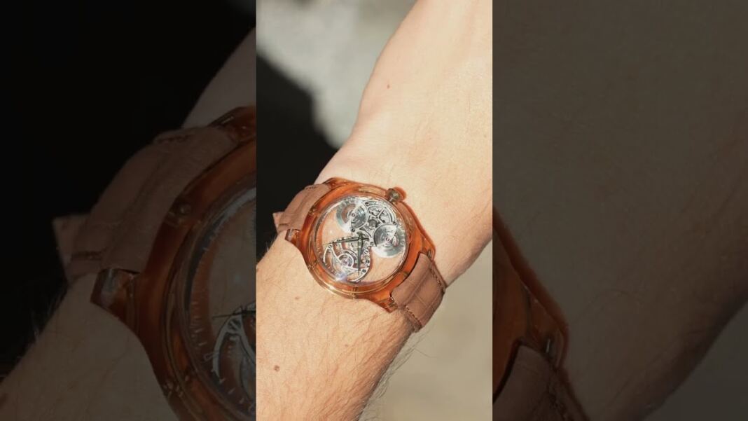 Artya Purity Wavy HMS Chameleon Amber And Green Timepiece