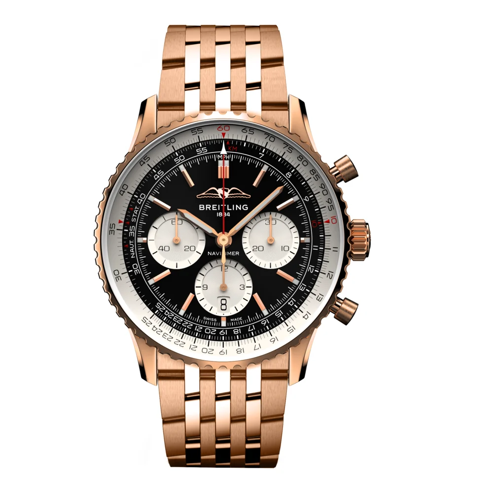 Breitling Navitimer B01 Chronograph 43, red gold, reference RB0138211B1R1