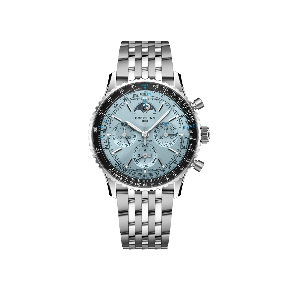 Breitling Navitimer B19 Chronograph 43 Perpetual Calendar, steel and platinum, reference PB1920251C1A1