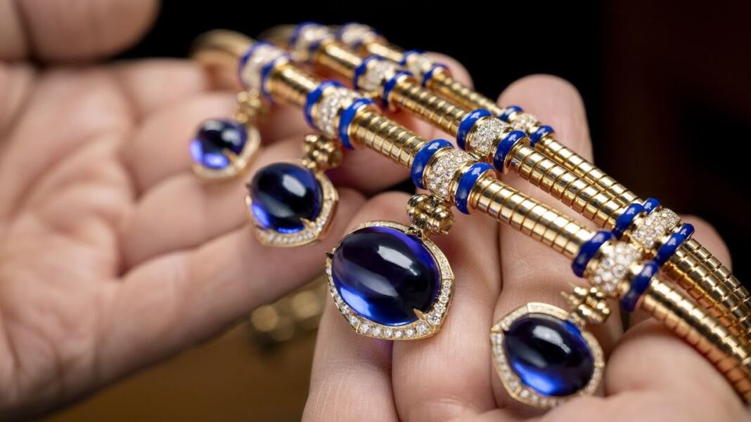 Bvlgari Tanzanite Falls Necklace Inspired by Roman Aqueducts
