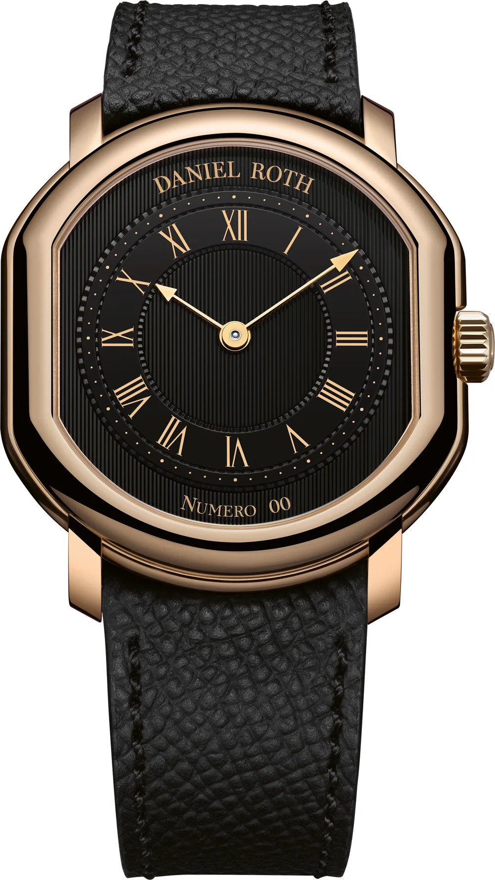 DANIEL ROTH Extra Plat Rose Gold Gilt with black gilt dial