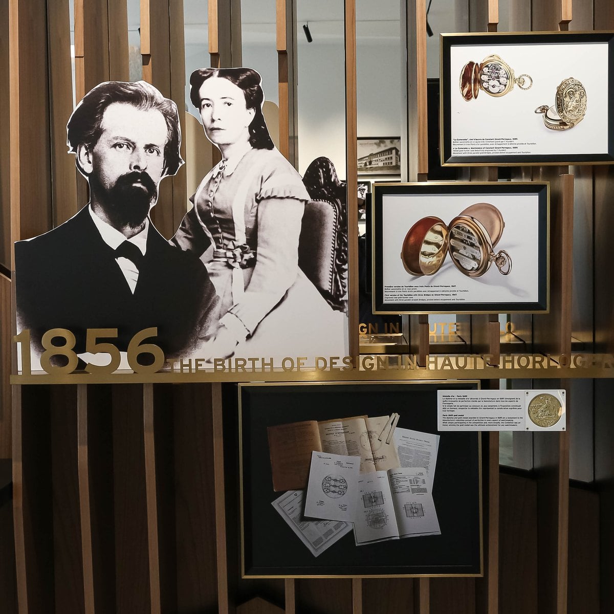 Portraits of Constant Girard and Marie Perregaux, 1856, in the Girard-Perregaux maison in Geneva