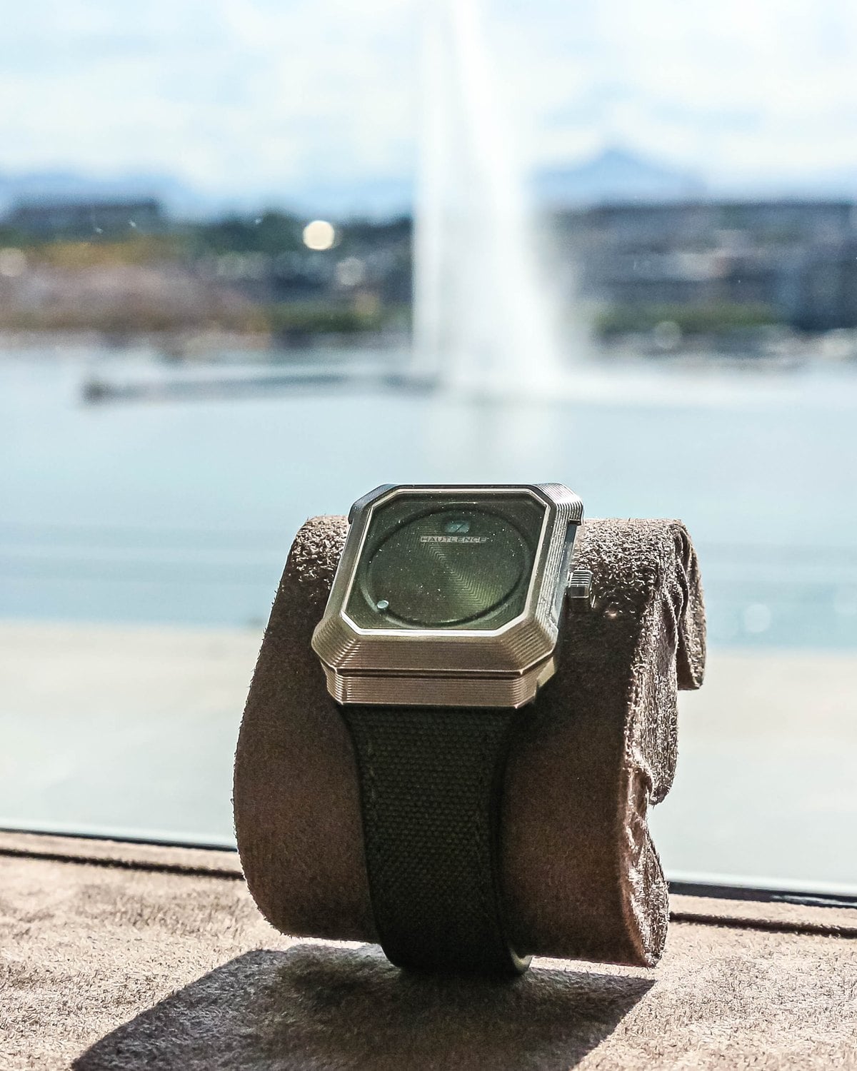 Hautlence Kubera in front of the Jet d'Eau at Geneva Watch Days 2026