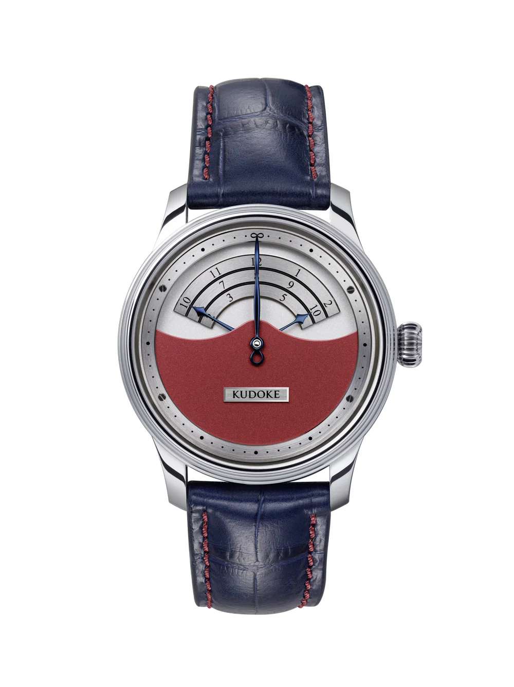 KUDOKE 3 Raspberry with raspberry upper dial and heat-blued hands