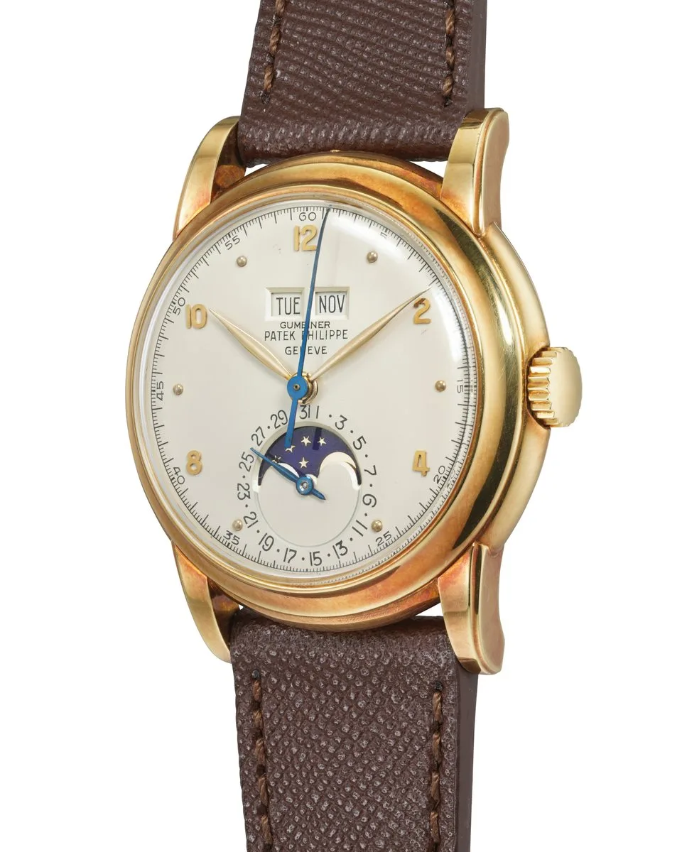 Patek Philippe Ref. 2497 perpetual calendar in 18k yellow gold with Gumbiner signed dial, 1953