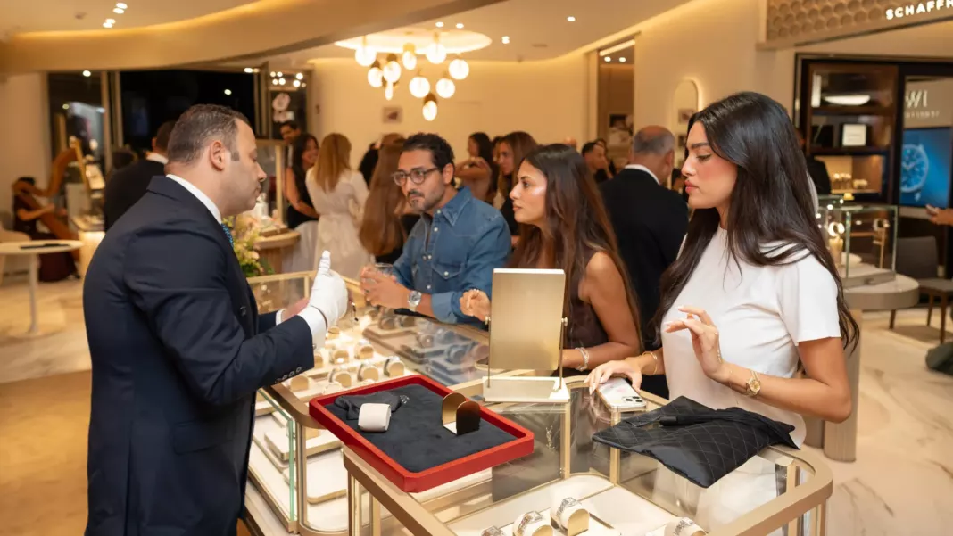 TimeVallée Cairo, Downtown Katameya, opening evening Opening evening of the TimeVallée boutique at Downtown Katameya, New Cairo, with clients at the watch counter