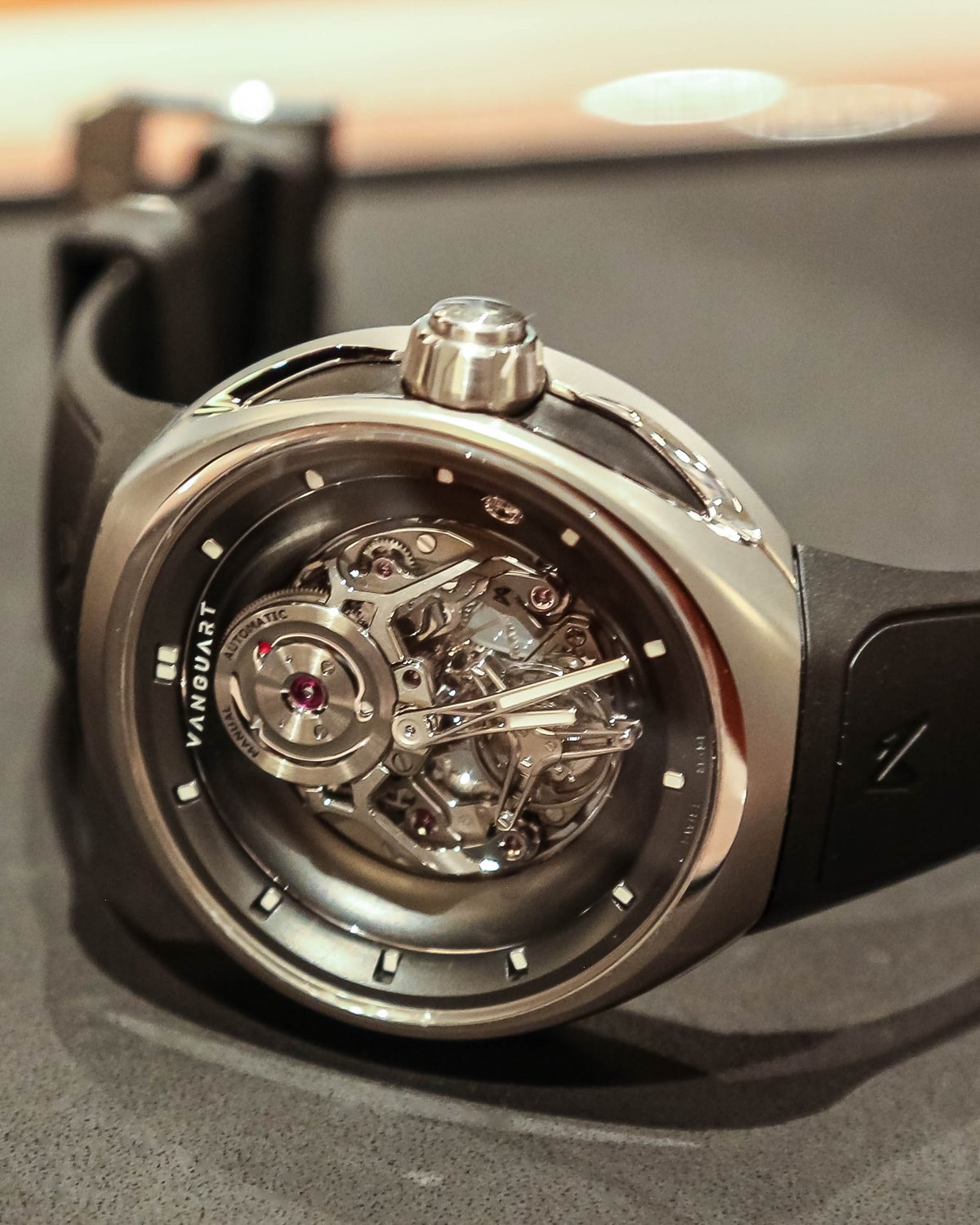Vanguart Black Hole Tourbillon in titanium with vortex display disks at Geneva Watch Days 2026