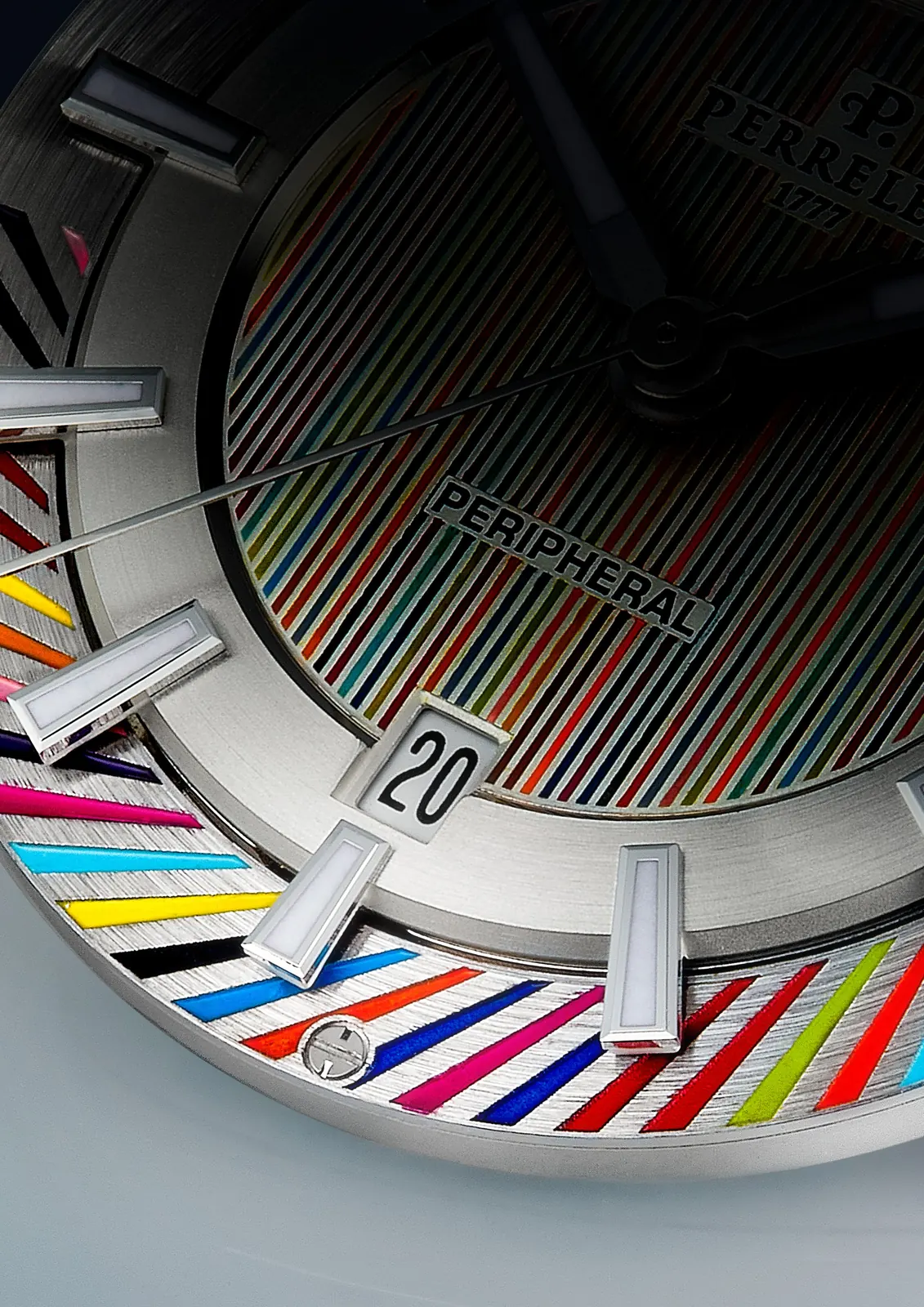 The Dial Artist Chris Alexander painted peripheral oscillating weight visible from dial side