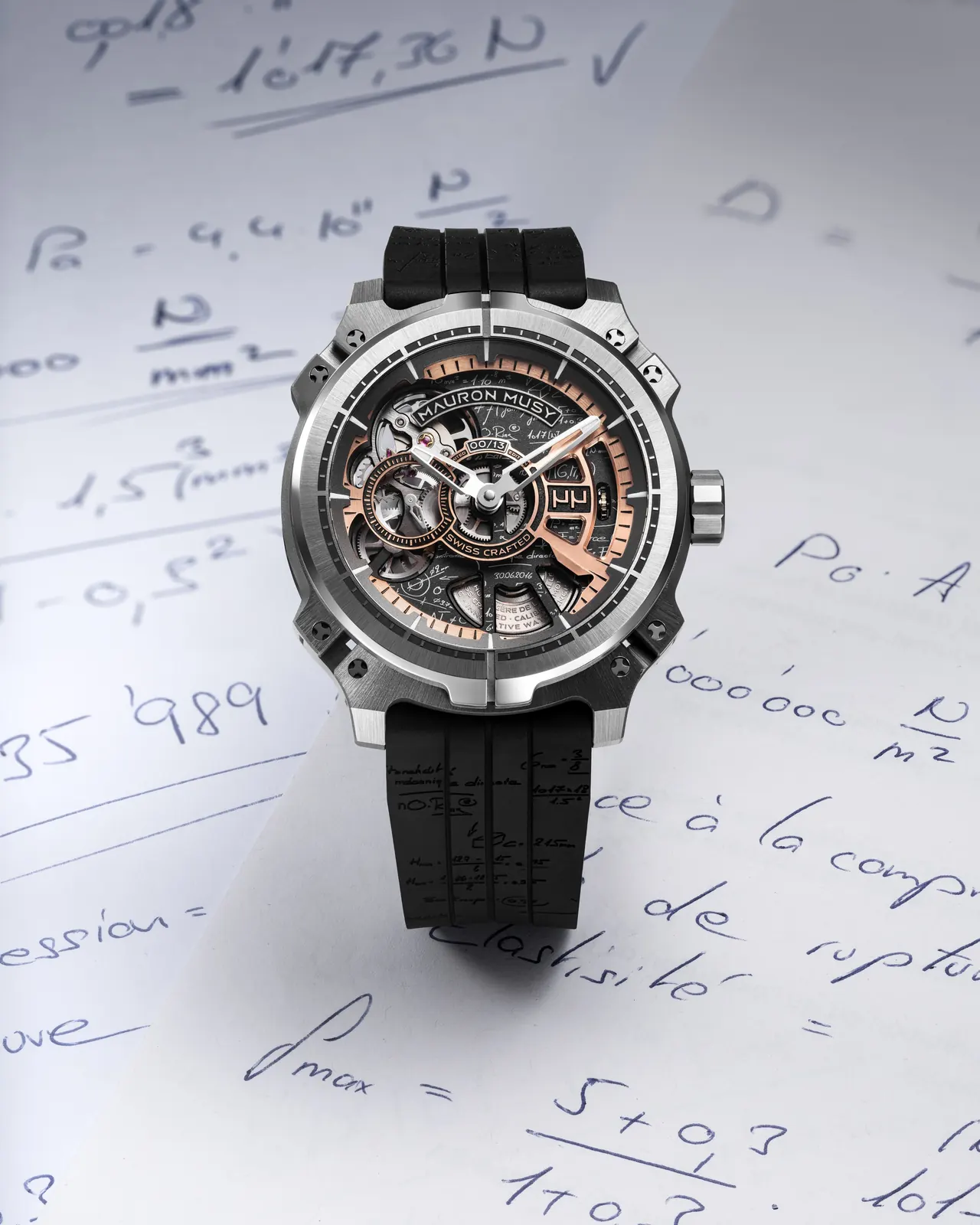Mauron Musy MU05-111 Grade 5 titanium case with satin-brushed and polished finish