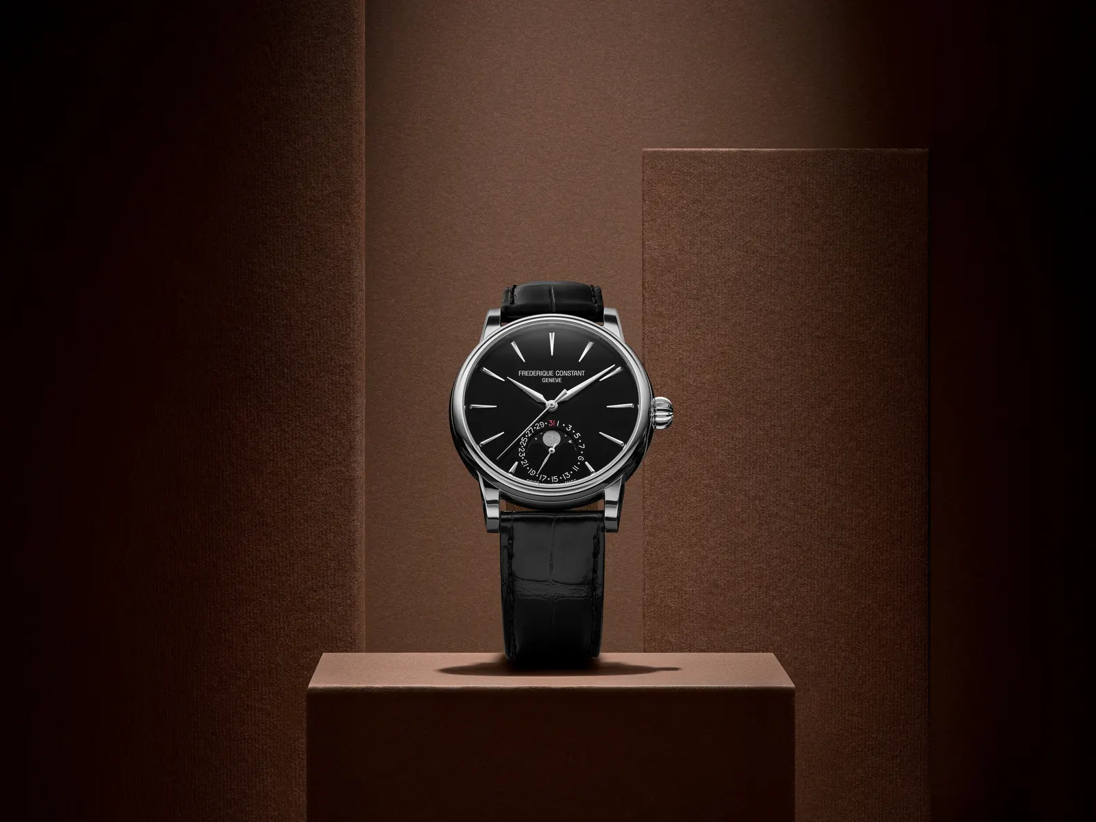 Frederique Constant Classic Moonphase Date with black onyx dial and FC-716 movement