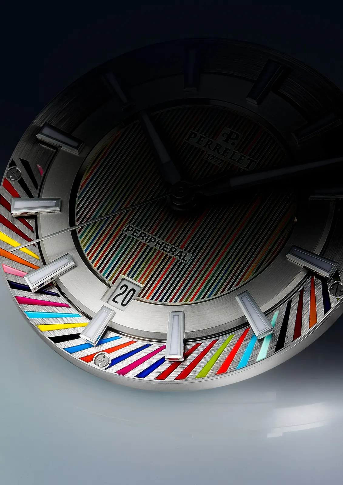Perrelet P-411 calibre caseback showing Côtes de Genève bridges and 3N gold engravings