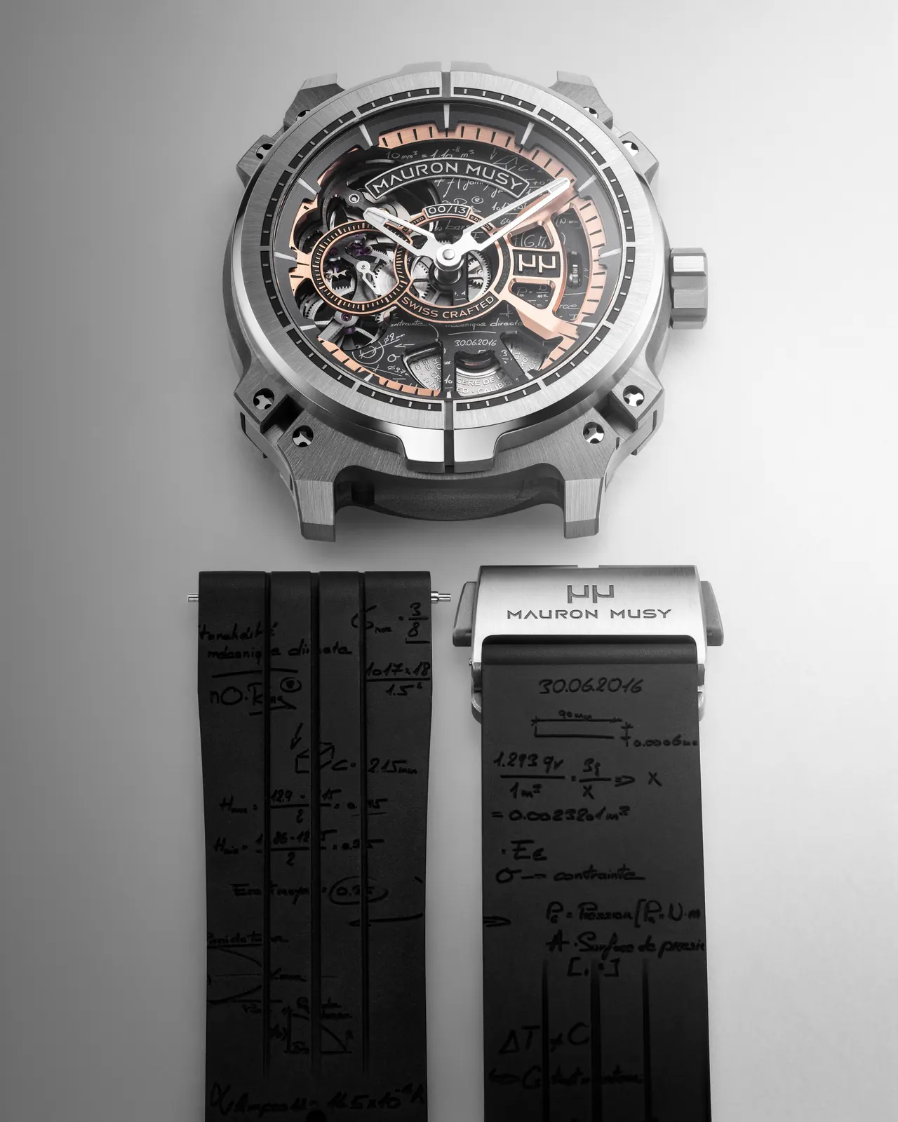 MM01-SK skeletonised calibre visible through sapphire crystal on Mauron Musy MU05-111
