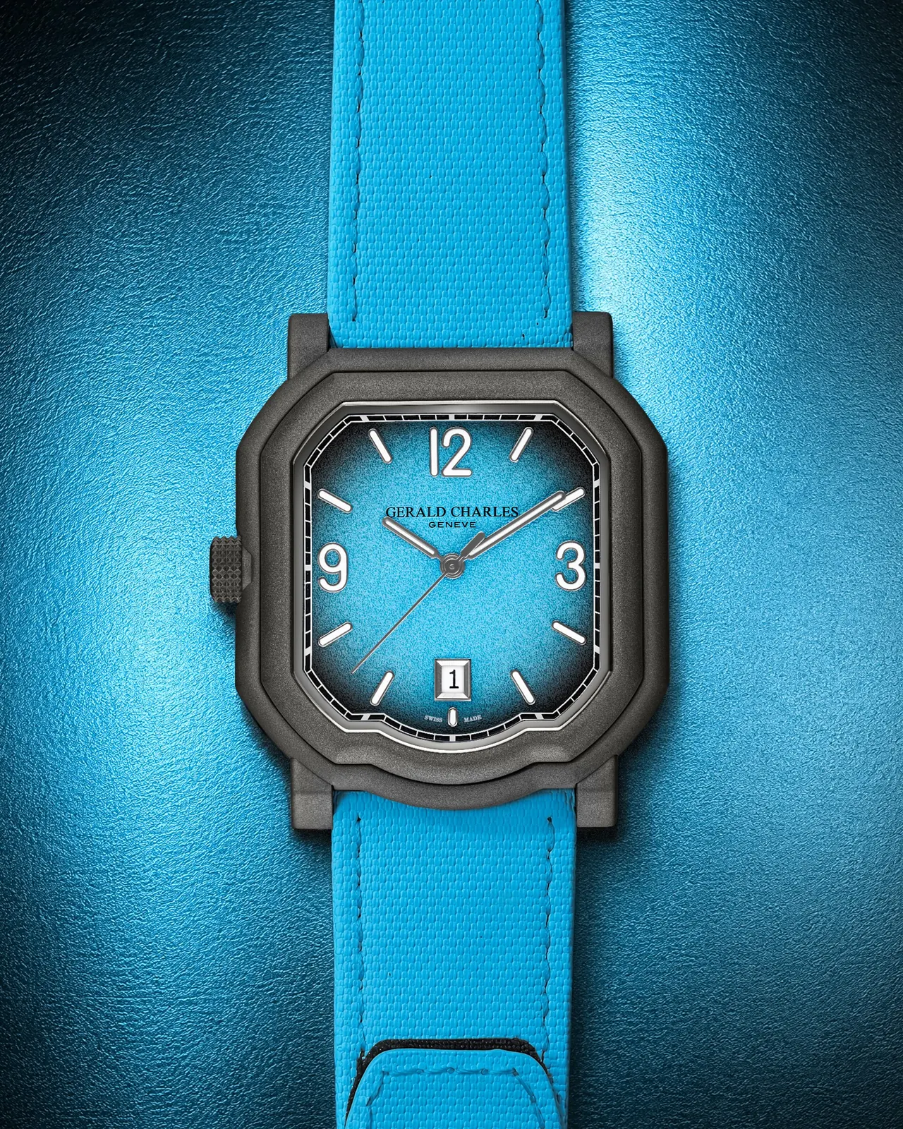 Gerald Charles Maestro GC Sport Tennis Turquoise full watch view against neutral background