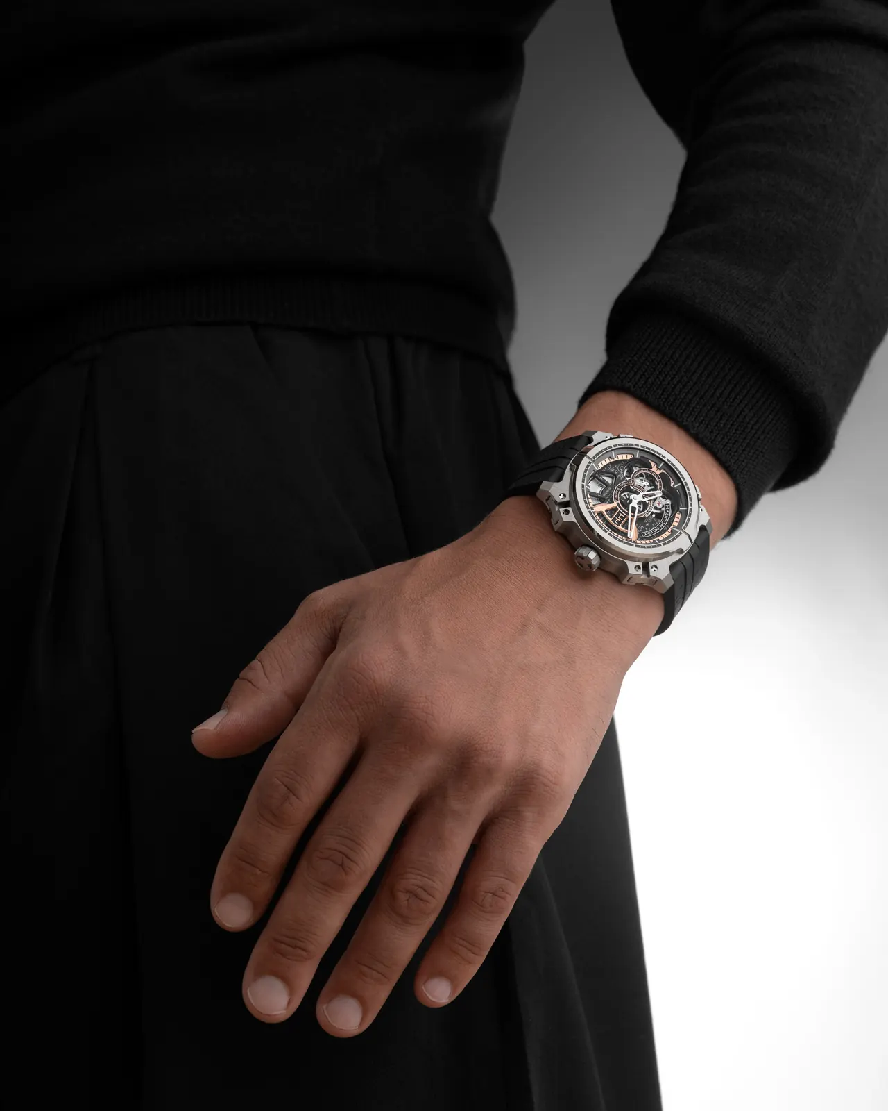 Mauron Musy MU05-111 nO-Ring Origin strap with laser-engraved handwritten calculations