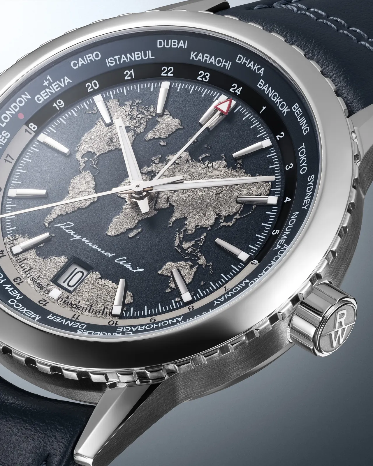 Raymond Weil Freelancer World-Traveller caseback engraved World-Traveller limited edition 260 pieces