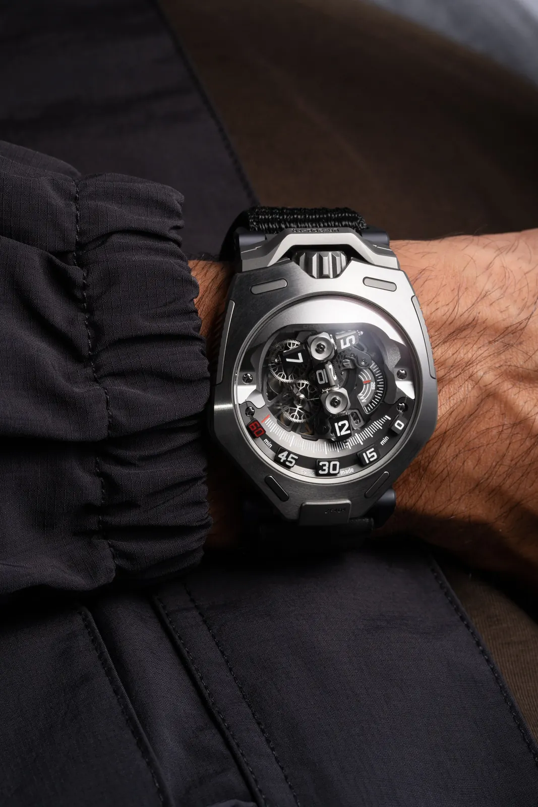 URWERK UR-300 Time Quantum AlTiN treated case side profile